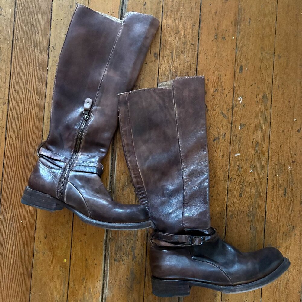 Bed Stu Cobbler Series Brown Tall Riding Boots